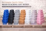 Rectangular Sparkly Glitter Rigid Stacking Gift Boxes for Birthday, Wedding
