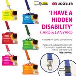 Hidden Disability Awareness Card and Lanyard - 6 colour combinations