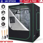 Mylar Hydroponic Grow Tent w/ Floor Tray for Indoor Plant 120x60x150cm Tool Warm