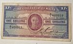 MALTA BRITISH RARE PREFIX A1 1 SHILLING FIRST ISSUE 1943 GEORGE VI BANKNOTE WWII