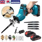 2 Batteries 21V Reciprocating Saw Cordless Hand Saw Electric Wood Metal Cutter