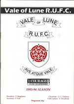 Vale of Lune v Stoke-on-Trent 9 Oct 1993 RUGBY PROGRAMME