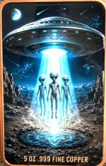 5oz 3D Aliens PURE Copper Bullion Bar .999 In Capsule Free Postage Lot 60