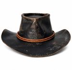 Arthur Morgan Inspired Tan Distressed Leather Hat, Western Cowboy Hat Replica