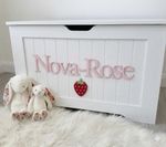 Large White Strawberry Personalised Toy Box 🍓