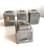 Vintage Mid Century French Moulux Coffee grinder + full set of containers Rare
