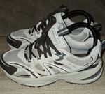 Skechers Uno Ryze Scale Up Women's Sneakers - Light Grey / Natural Brown - UK 5
