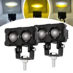 2PCS Fog Light 12-48V LED Car SUV ATV Motorcycle Spot Driving Lamp White+Yellow