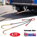 4.7T 1.4M V-Assembly J Hook Brother Winch Chain Tow Recovery Assistance Off Road