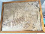 Vintage Framed Chinese Cork Artwork