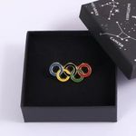 2024 Olympic rings commemorative brooch creative personality metal badge pin 