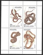 Staffa Scotland, Snakes, MNH M/S Sheet #M1931