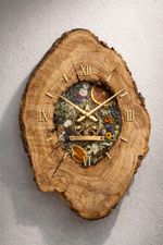 Italian Olive Wood Slice Live Edge 40cm Resin Clock / Epoxy Art Wood Blank