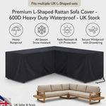 L Shape Garden Furniture Cover Outdoor Waterproof Rattan Corner Sofa Protector