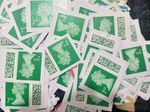 250 Green 2nd Second Class Barcode Stamps Unfranked On Paper