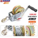 1200LB 10M CABLE MANUAL BOAT MARINE CAR VAN TRAILER HAND POWERED WINCH PULLER UK