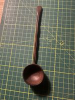 19th Century Ladle Primitive Carved Wooden Spoon painted C  Treen Toddy
