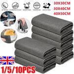 1-10PCS Thickened Magic Cleaning Cloth Streak Free Microfiber Glass Wiping Rags