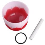 _Crystal Singing Bowl Color Flower Pattern Matte Quartz Singing Bowl For Sound