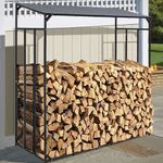 Heavy Duty Firewood Log Storage Rack Large Shed Holder Shelf Stand Metal Frame