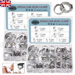 280PCS Single Ear Plus Stainless Steel Hose Clamps O Clips Pipe Fuel Water Air