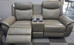 Prada 2 Seater Leather Electric Recliner + Drinks Cooler C/h + W/C. USB- C, LED