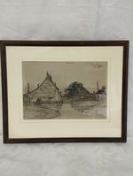 George Charles HAITE 'Moonrise' Framed & Glazed Chalk Drawing 1895 Signed /JW.