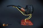 HAND MADE WOODEN TOBACCO SMOKING PIPE  no 40  Brown PEAR   + Filter
