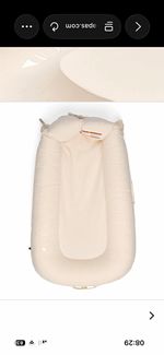 DockATot Beige U-Shape Nursing/Feeding Pillow, Adjustable Waist Strap, Cover