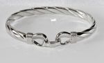 SOLID STERLING SILVER MEN'S HEAVY HOOK BANGLE