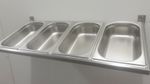 Pro Commercial Spice rack / shelf - 1/6 GN x 4 Gastronorm Pot Size - Wall Mount