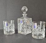 Royal Scot Hand Cut Lead Crystal Miniature Decanter And Glasses Set Golf Edition