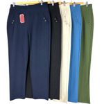 Womens Stretch Smart Pull On Regular Fit Ladies Office Work Trousers Leggings