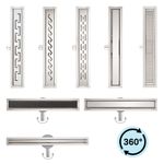 Linear Shower Drain Stainless Steel Bathroom Channel Drain Kit Odor Proof