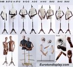 Tailors Dummy Cloth Covered Torso Wooden Arm Finger Movable Wooden Stand Tripod