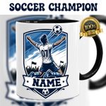 Personalised Soccer Champion Ceramic Colour Mug Custom Football Birthday Gift