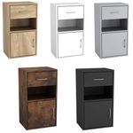 Wooden Bedside Table Nightstand 1 Drawer 1 Door Storage Cupboard Bedroom Cabinet
