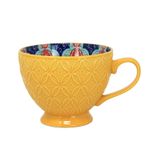 Yellow Mug 350ml Ceramic Coffee Cup Tuscany Bohemian Mediterranean Ethnic Style