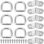 6* D-Ring Tie Down Anchors  1/4" Heavy Duty Stainless Steel Trailer Tie Down