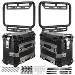 Motorcycle Saddle Box Aluminium Alloy Side Storage Case 38L+38L+ Mount Brackets