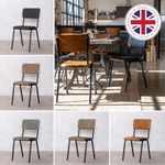 LEATHER STACKABLE DINING CHAIRS DIAMOND STITCH CAFE CHAIRS