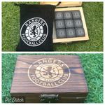 Official Glasgow Rangers FC 9x Whiskey Stones Ice Cubes Gift Set With Wooden Box