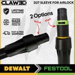 DeWalt AirLock to Festool Cleantec D27 Sleeve DWV9000 Dust Extractor Vac Adapter
