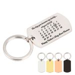 Personalised Engraved Calendar Keyring Gift for Her Him Birthday Father's Day