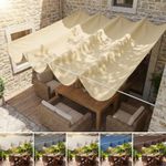 UV Block Sun Shade Canopy Cover Retractable Wave Sail Patio Outdoor Garden