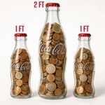 2FTand 1FT Giant Coca Cola Money Bottle Plastic Bottle Saving Coin Piggy Bank Uk