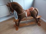 Mama & Papa Wooden Rocking Horse with Stand, Brown, 125x105x45 CM (LxHxW approx)