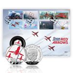 Red Arrows 50p Silver Proof Coin and Stamps Cover from Royal Mail The Royal Mint