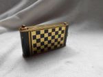 VINTAGE CHECKERBOARD FOLDING CAMERA SHAPED POWDER CIGARETTE LIPSTICK COMPACT