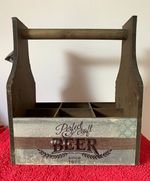 Rustic Wooden Beer Decorative Plaque Sign with Wall Mounted Metal Opener